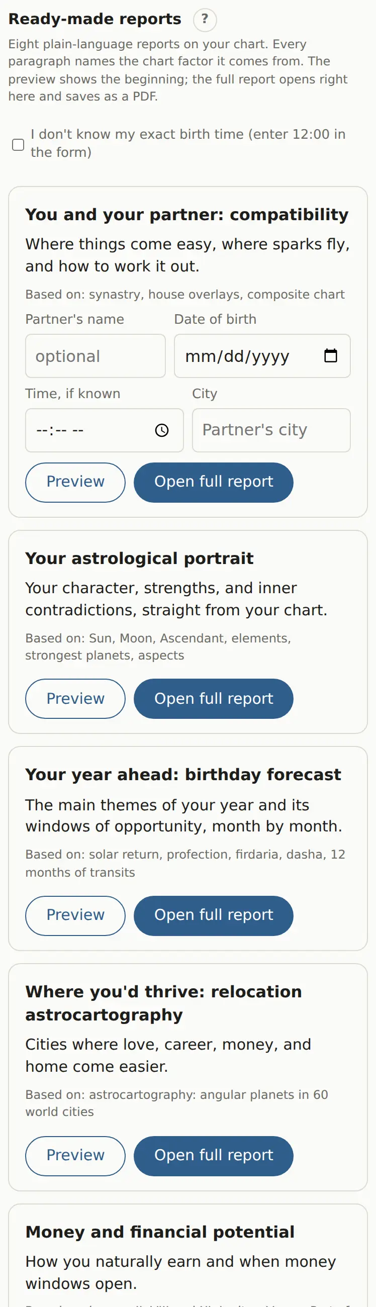 Ready-made report cards